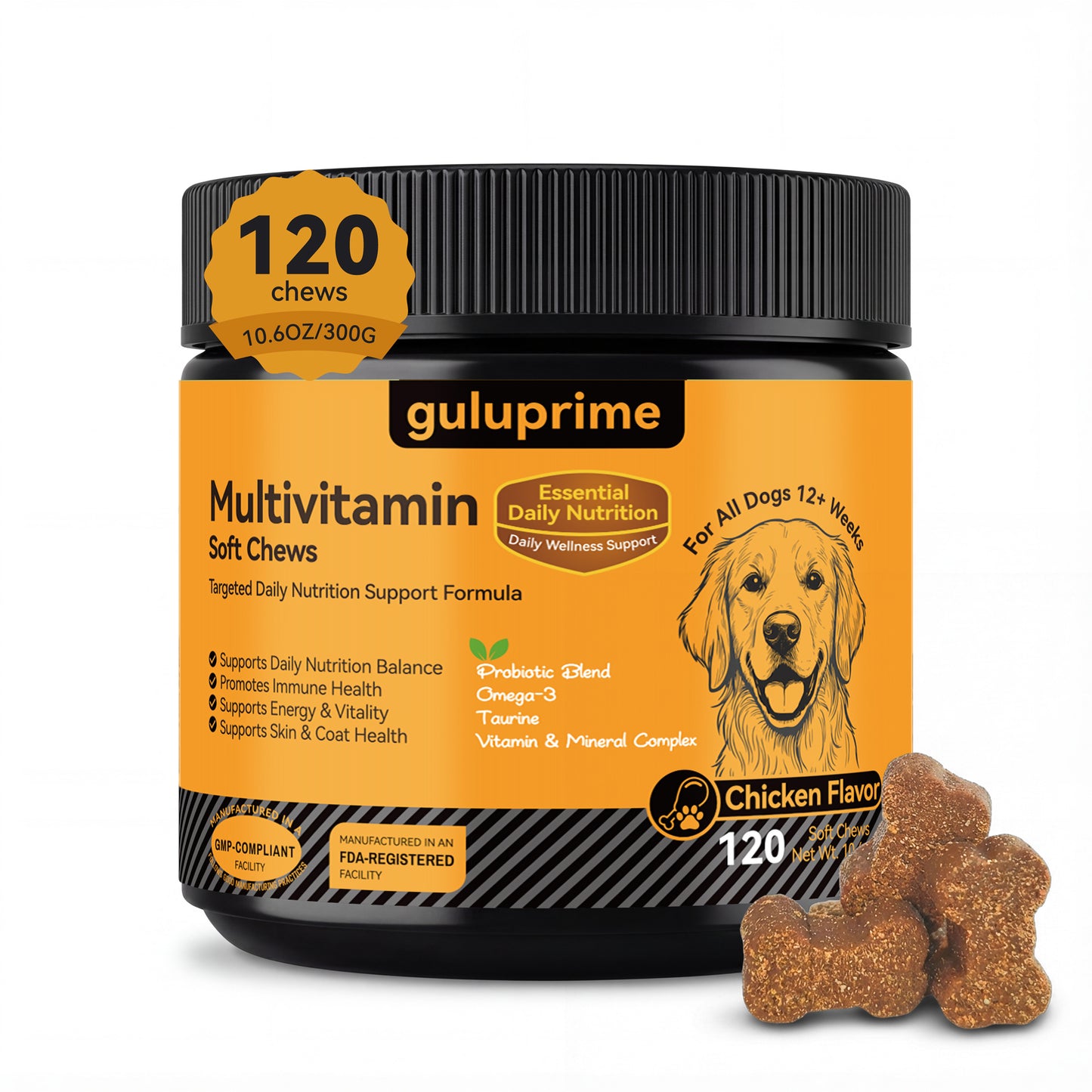 Dog Multivitamin Chews – Multivitamin for Dogs Daily Wellness Support