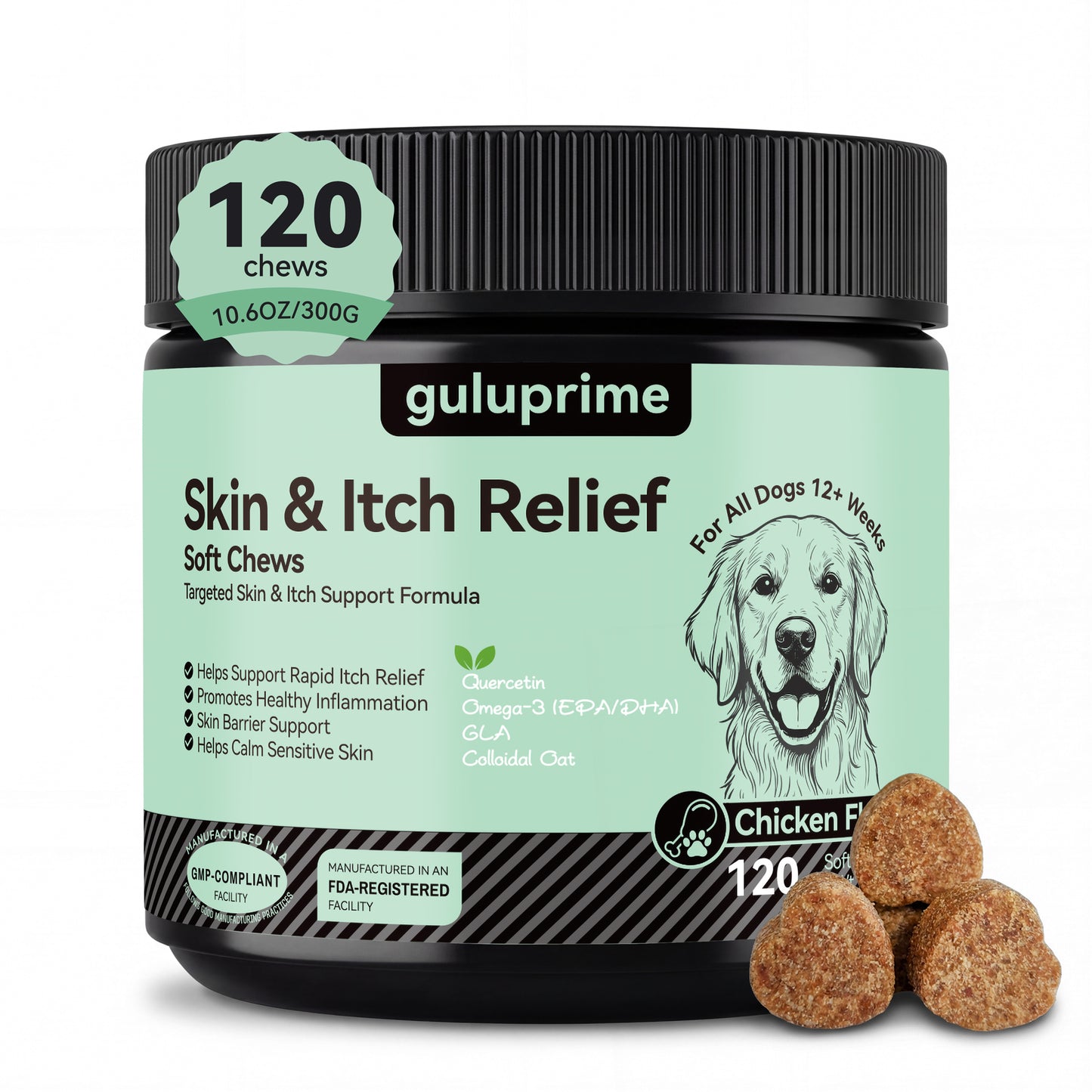 Dog Itch Relief Chews – Anti Itch for Dogs with Itchy Skin & Paw Licking