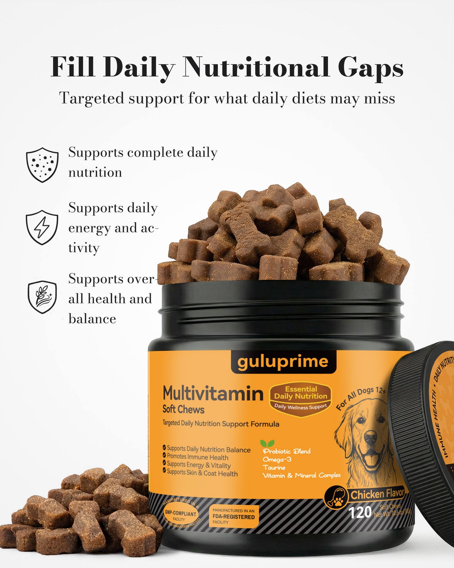 Dog Multivitamin Chews – Multivitamin for Dogs Daily Wellness Support