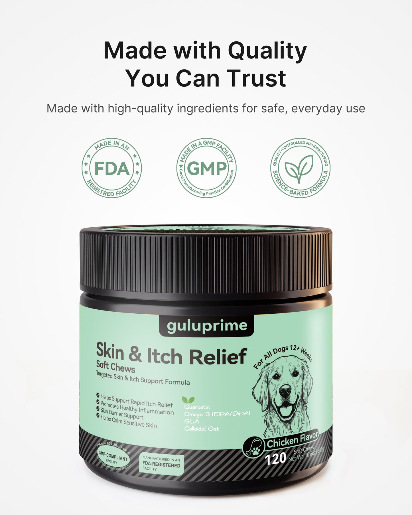 Dog Itch Relief Chews – Anti Itch for Dogs with Itchy Skin & Paw Licking