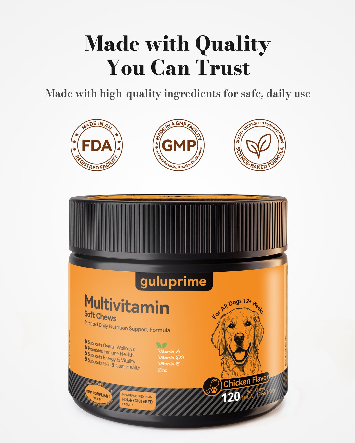 Dog Multivitamin Chews – Multivitamin for Dogs Daily Wellness Support